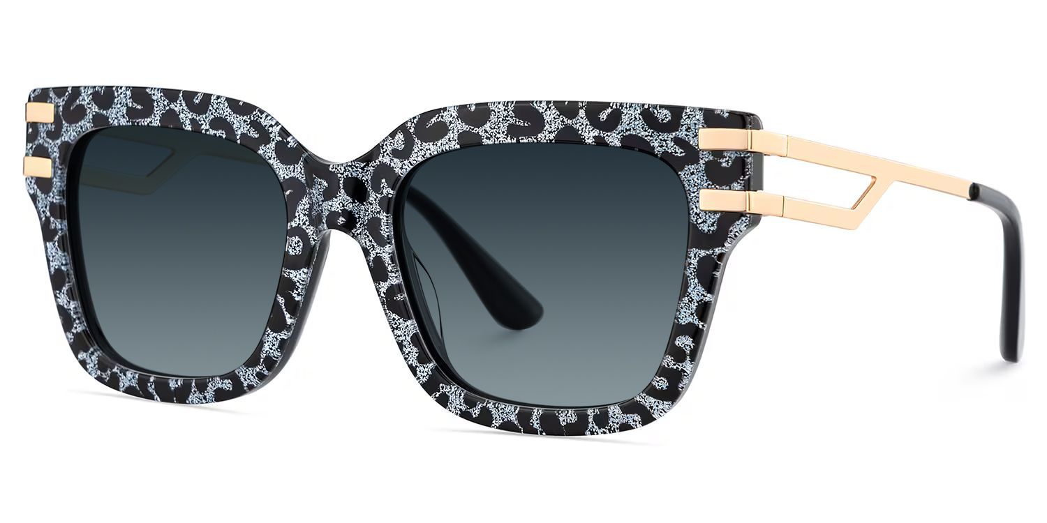Square Cat-Eye Glasses With Gray Leopard2