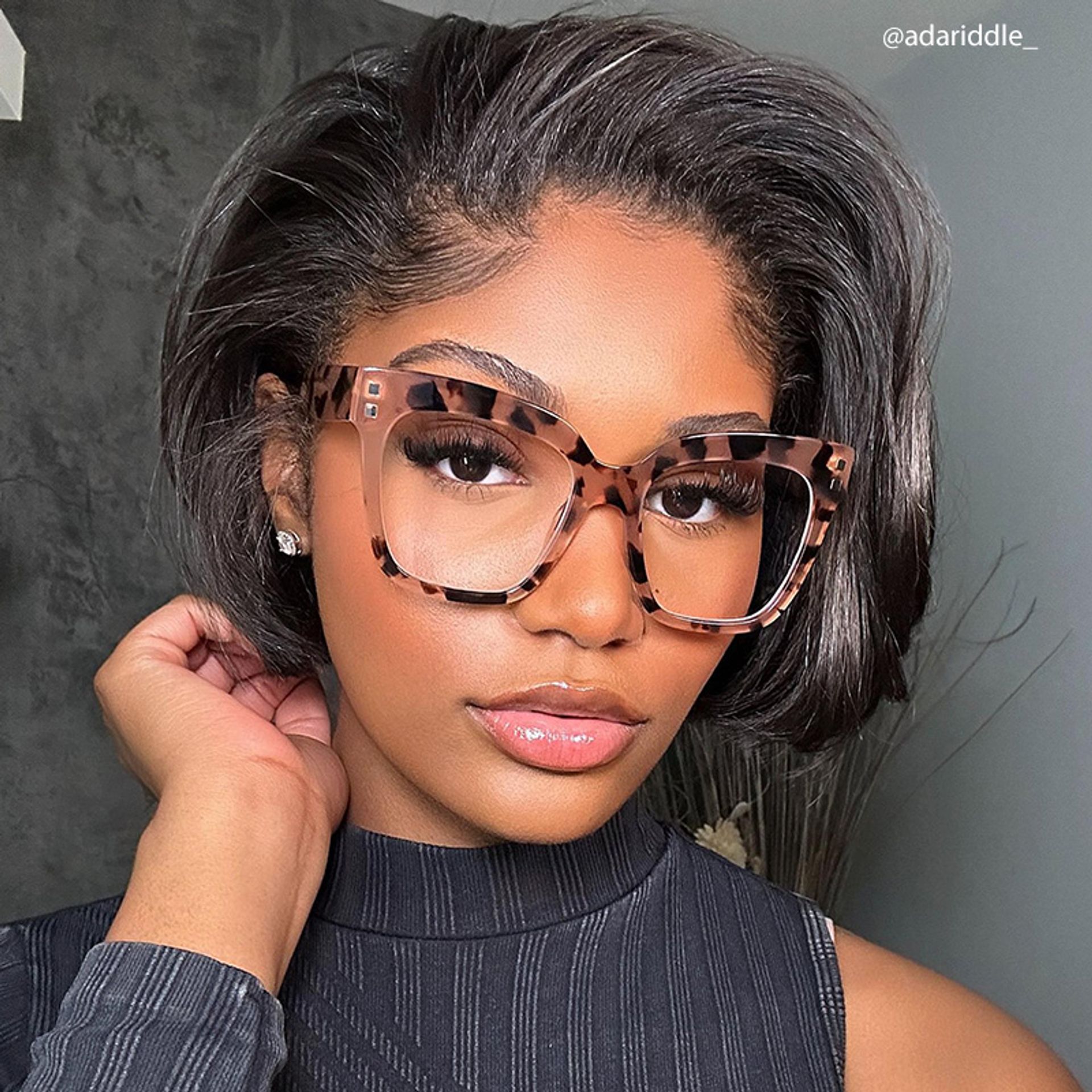 Minguela Square Cheetah Print Tortoise Glasses | Zeelool7