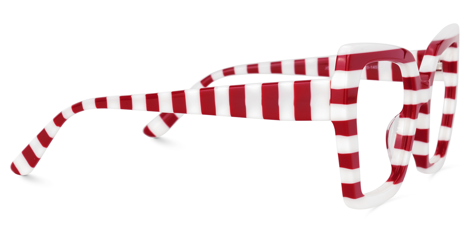 Pavia Butterfly Red Striped Frame Glasses for Women2