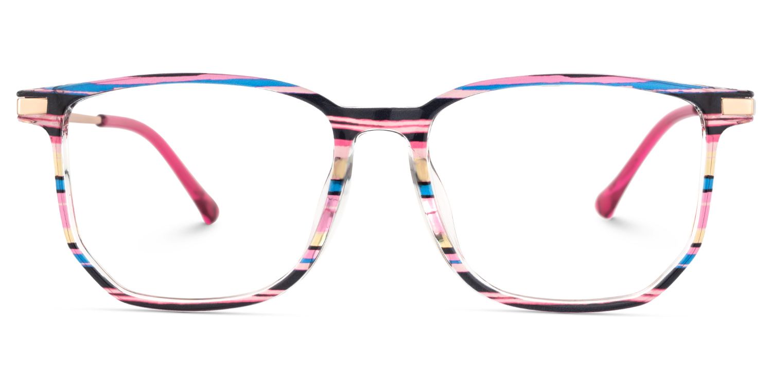 Fezell Black Pink Thin Frame Eyeglasses | ZEELOOL UK1