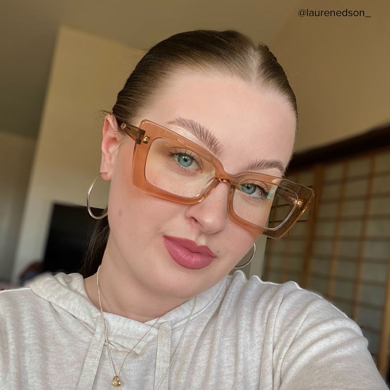 Newell Rectangle Translucent Brown Frame Glasses | ZEELOOL UK7