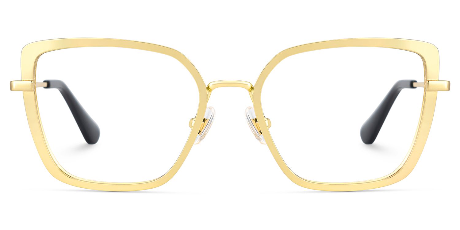 Square Gold Eyeglasses- Max Metal Frame Glasses0