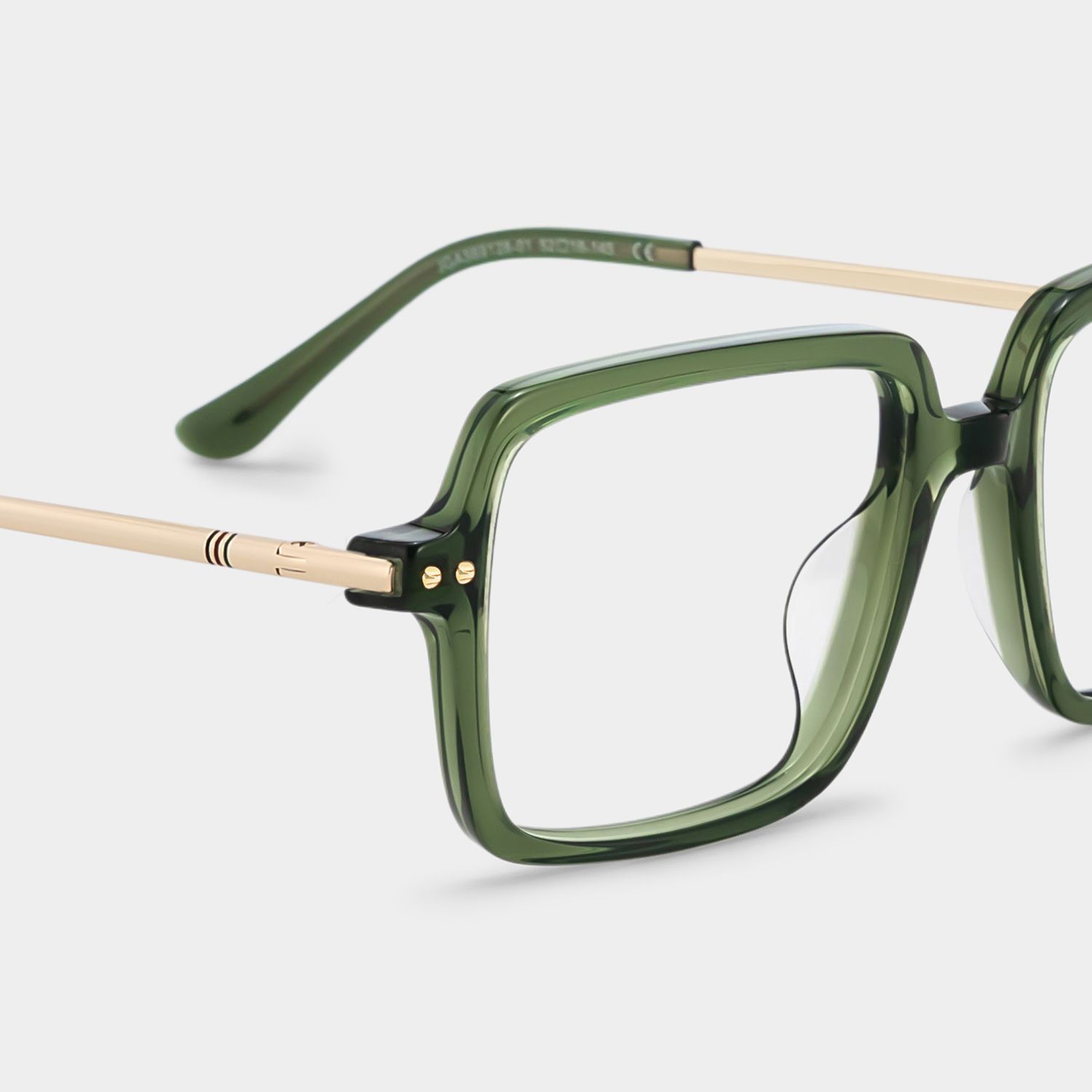 Asher Green Rectangle Glasses | Slim Varsity Essential4