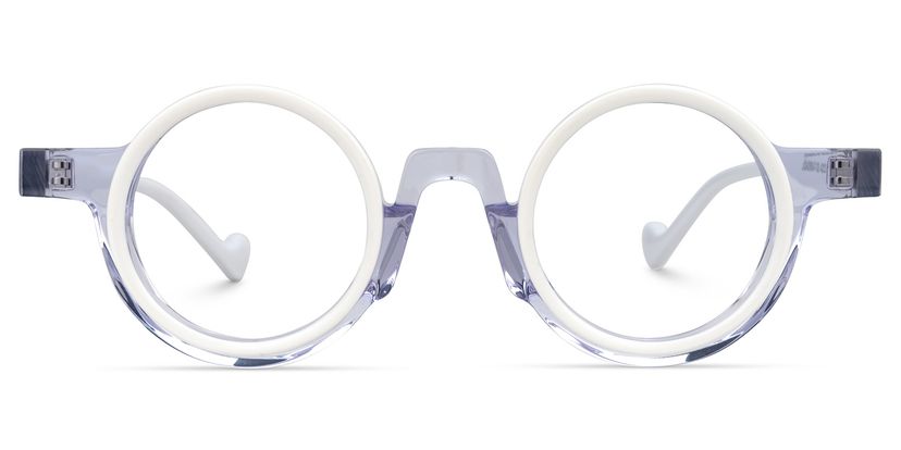 Glanton White Round Glasses