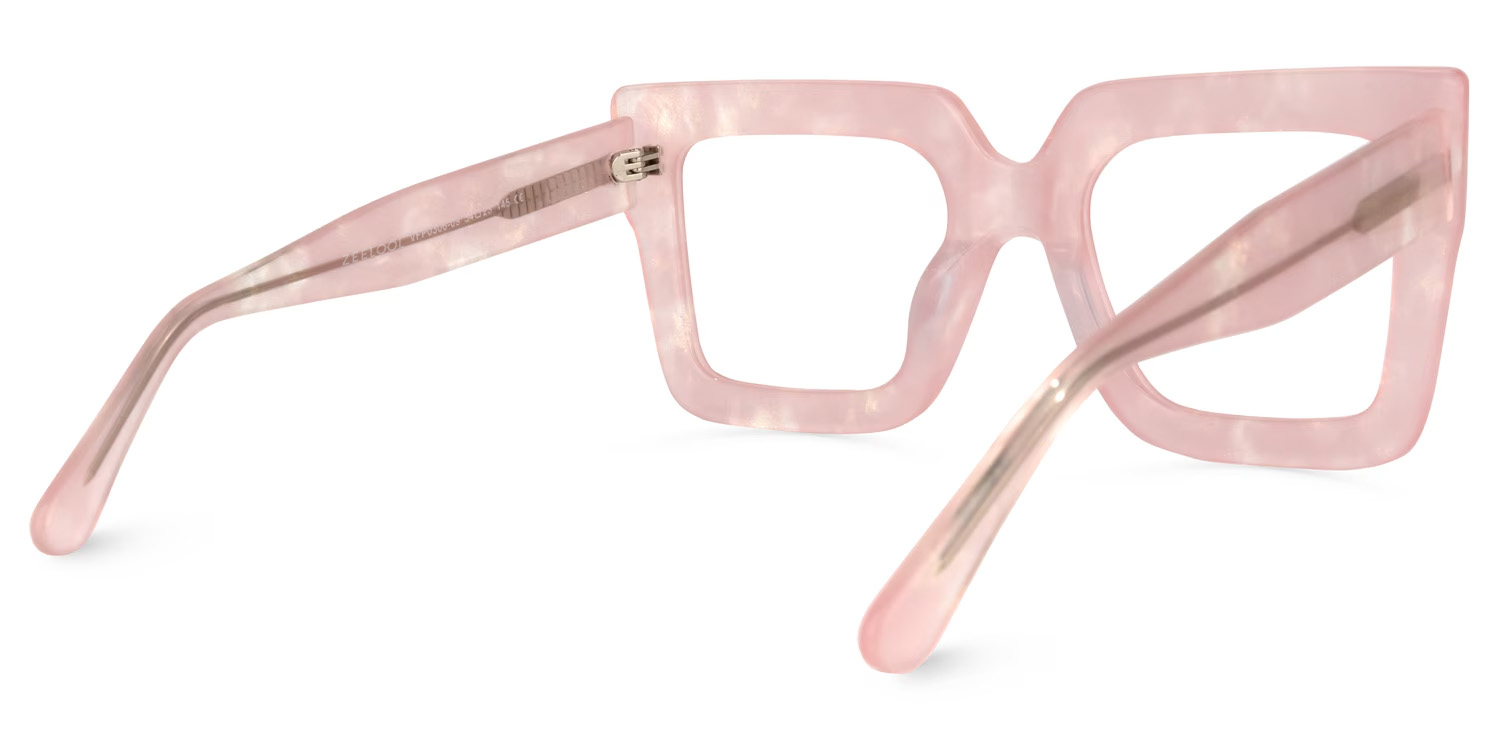 Brandon Square Pink Wide Frame Glasses | ZEELOOL UK4