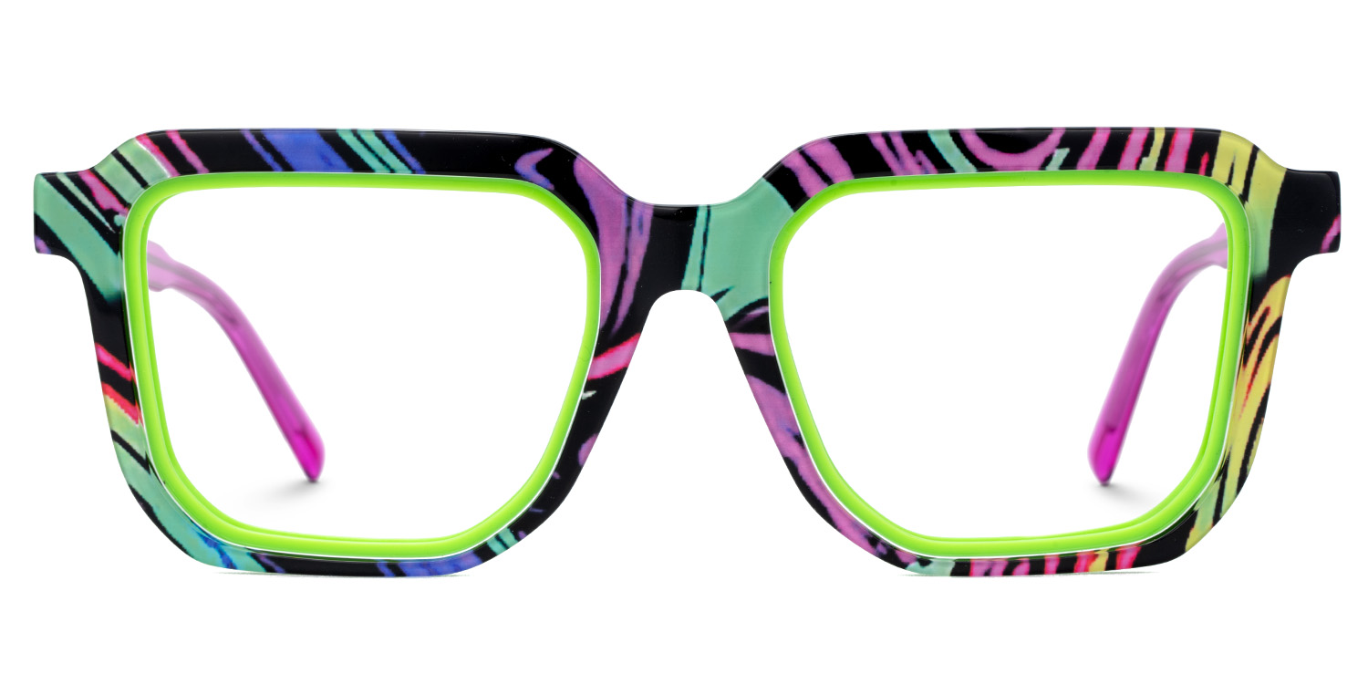 Buy Green Frame with Purple Arms Zach Glasses Online0