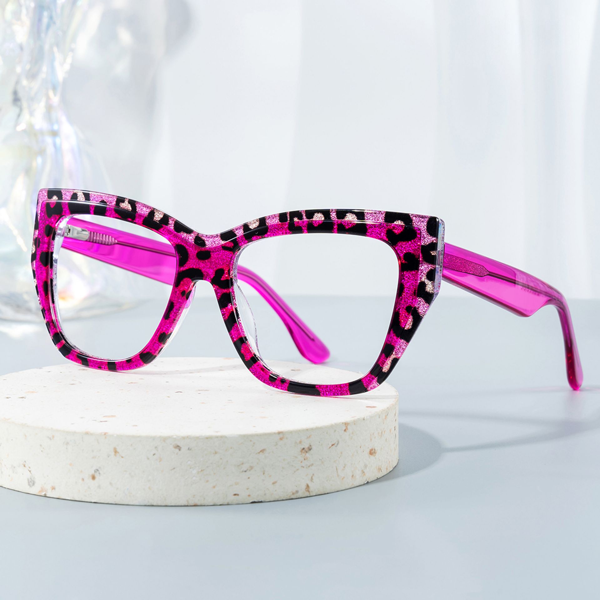 Thurman Purple Tortoise Eyeglasses with Butterfly Design0
