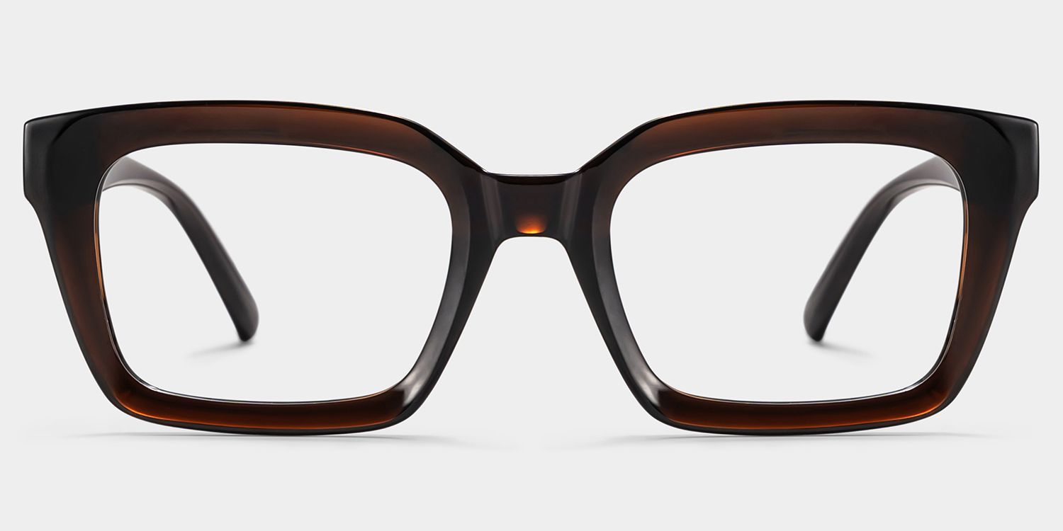 Marley Sepia Glasses / Dark Brown Rectangle Glasses | ZEELOOL0