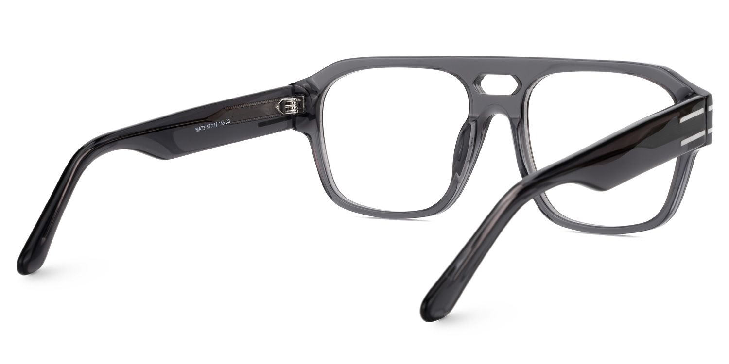 Haque Gray Eyeglasses with Aviator Shape | ZEELOOL UK3