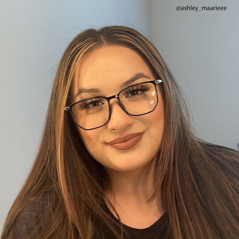 Fezell Square Black Eyeglasses and Thin Wide Frames13