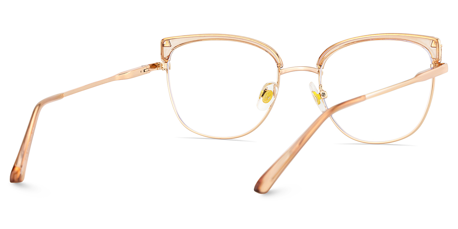 Beau Cat eye Beige Gold Glasses5