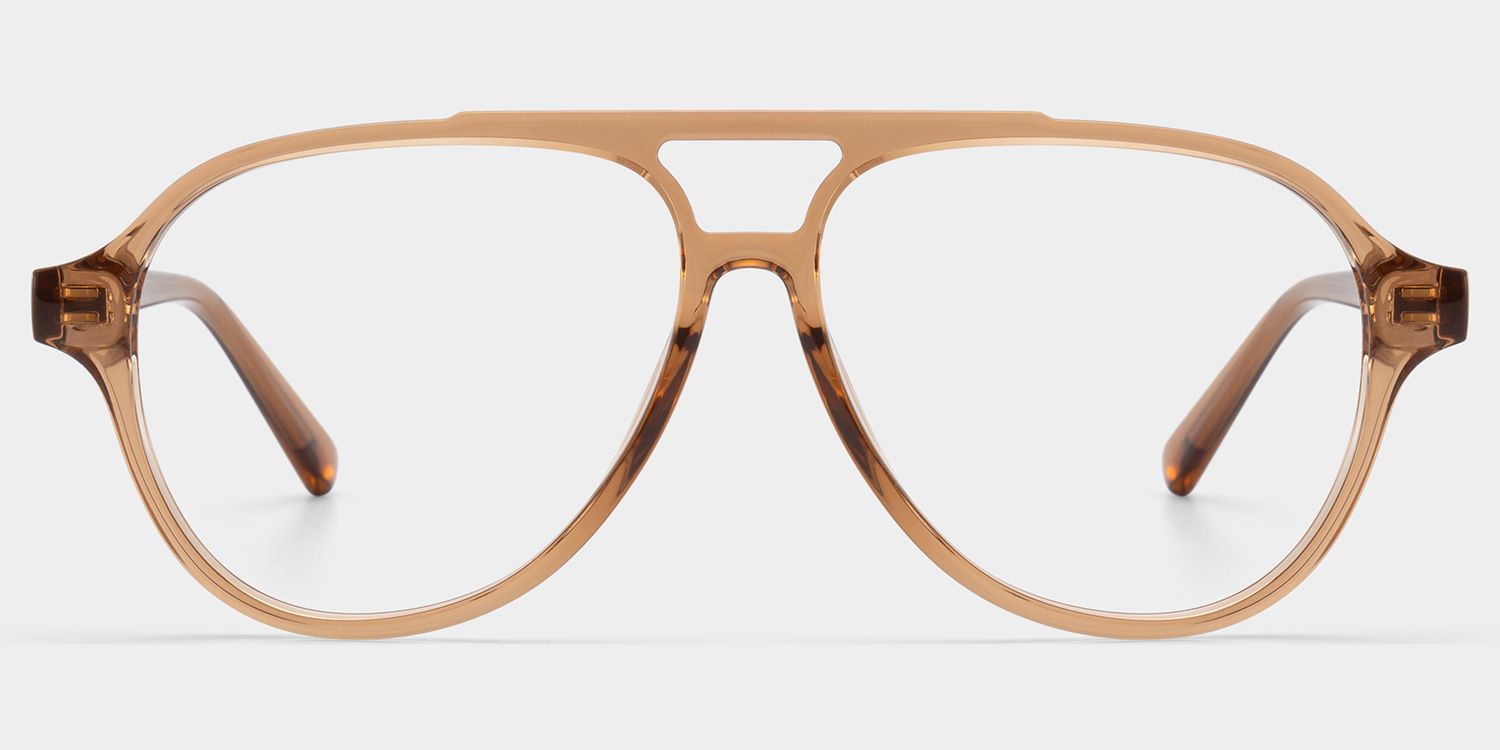 Drew Tan Clear Brown Aviator Glasses for the Female | ZEELOOL0