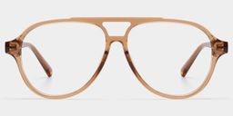 Drew Clear Brown Aviator Glasses0