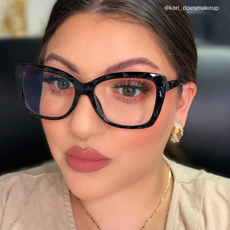 Wendell Black Cat Eye Frame Glasses | ZEELOOL UK5