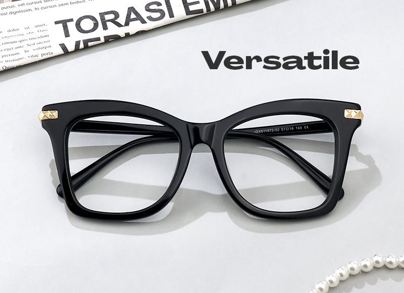 Alycia Designer Eyeglasses in Square Black Frame4