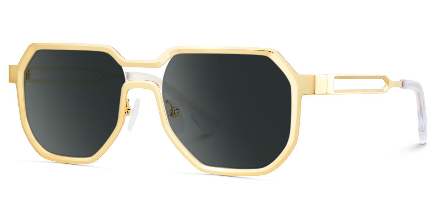 Men's Geometric Sunglasses in Metal Color3