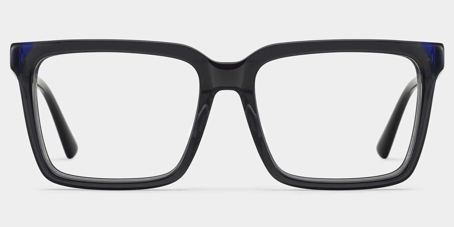 Rectangle Dark Gray Eyeglasses- Troy Acetate Frame Glasses0