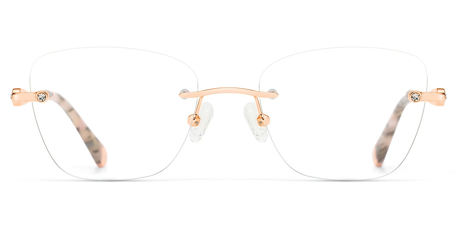 Rectangle Rose Gold Eyeglasses- Seth Metal Frame Glasses1