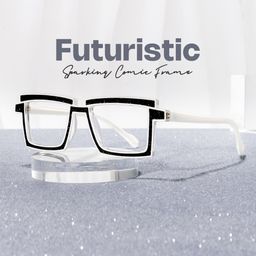 Zephyr Rectangle Black Glasses0