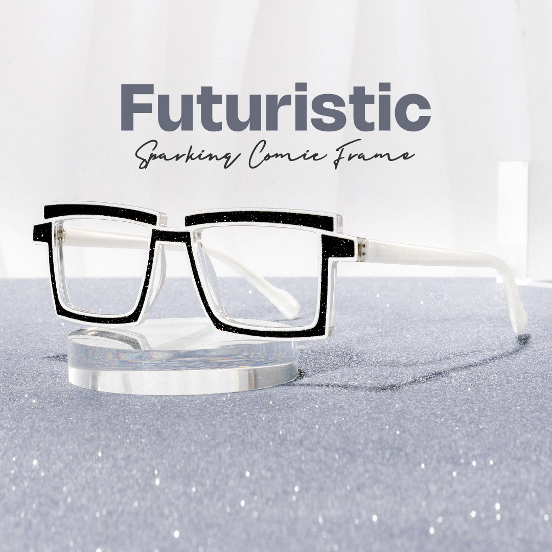 Zephyr Rectangle Black Glasses0