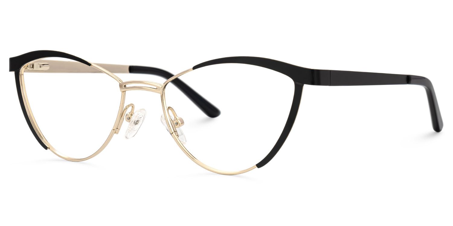 Sydney Cat Eye Metal  Black Frame Glasses | ZEELOOL UK1