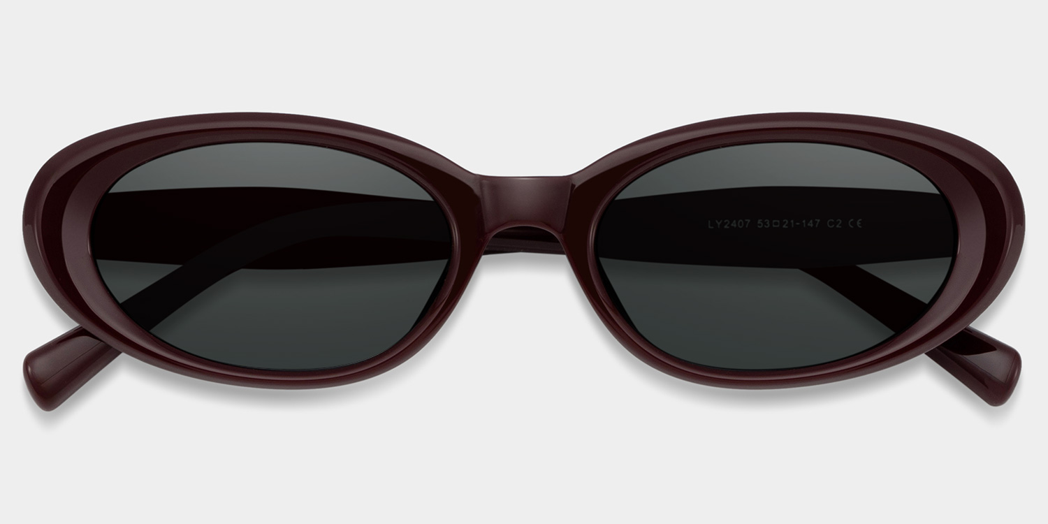 Zion purple Frame Polarized Sunglasses with oval Style Online | ZEELOOL UK1