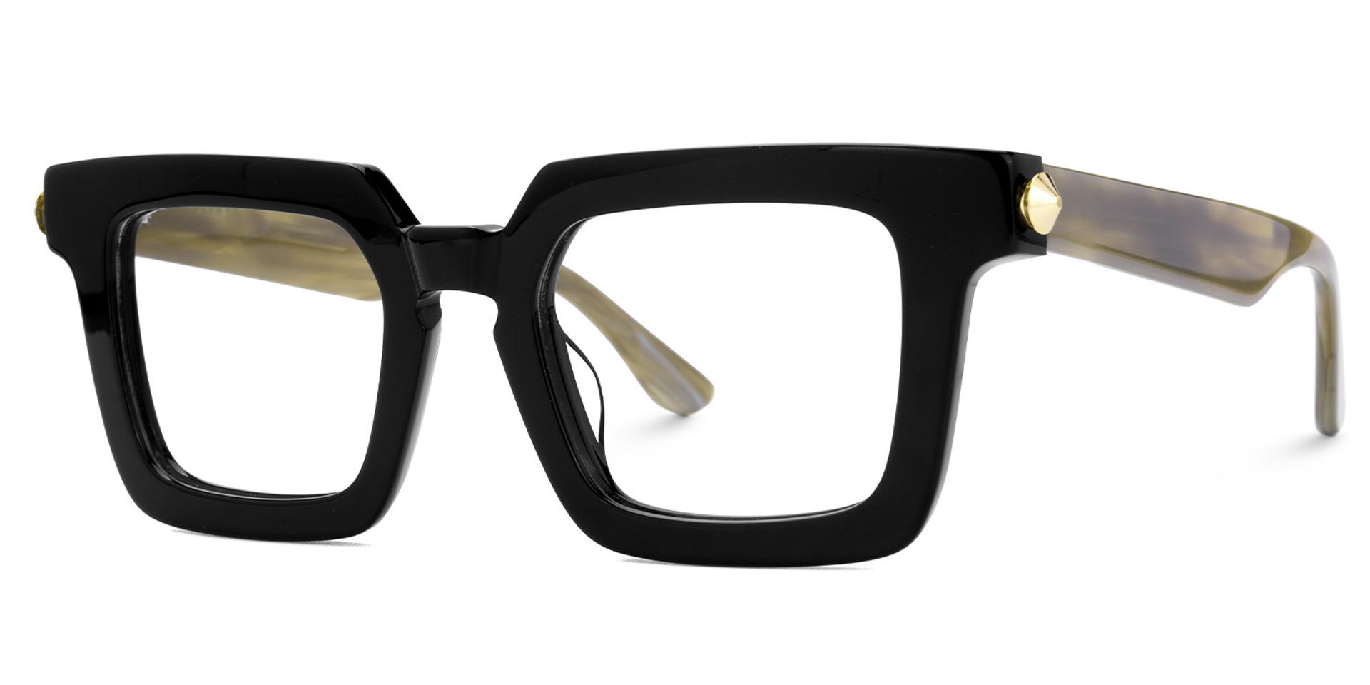 Ruthann Eco Acetate Black Square Frame Glasses Men's | ZEELOOL UK2