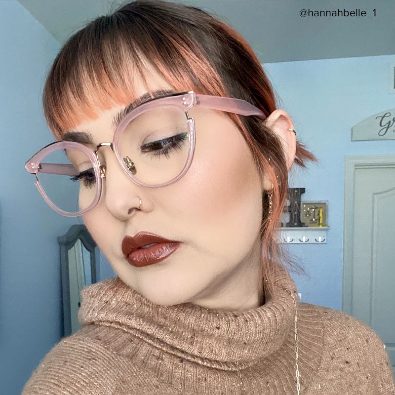 Eleanore Cat Eye Pink Frame Glasses | ZEELOOL UK9