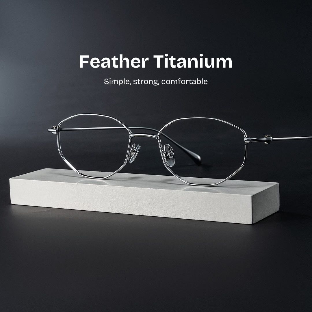 Everett Silver Frame Glasses with Geometric Frame Online |  ZEELOOL UK0