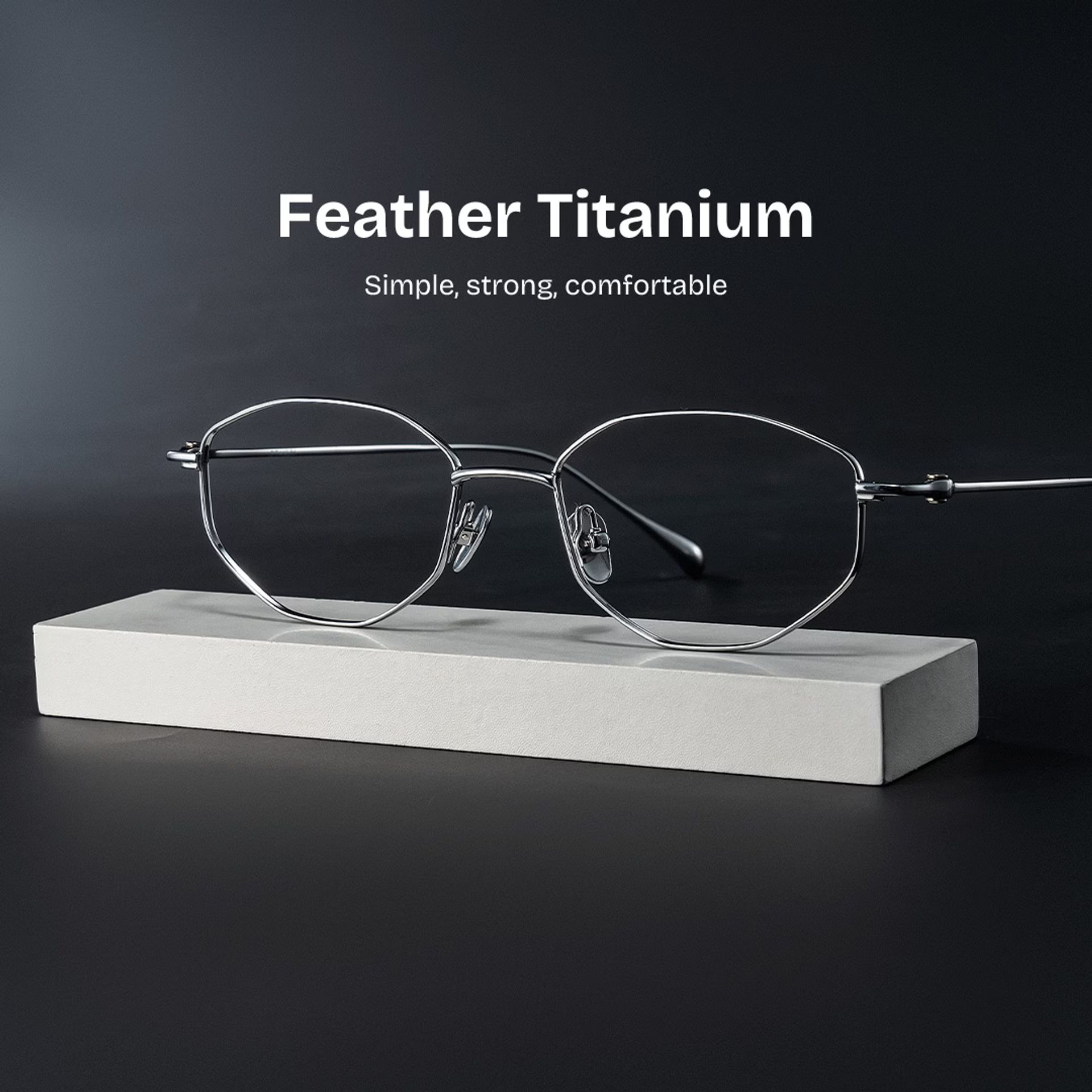 Everett Silver Frame Glasses with Geometric Frame Online |  ZEELOOL UK0