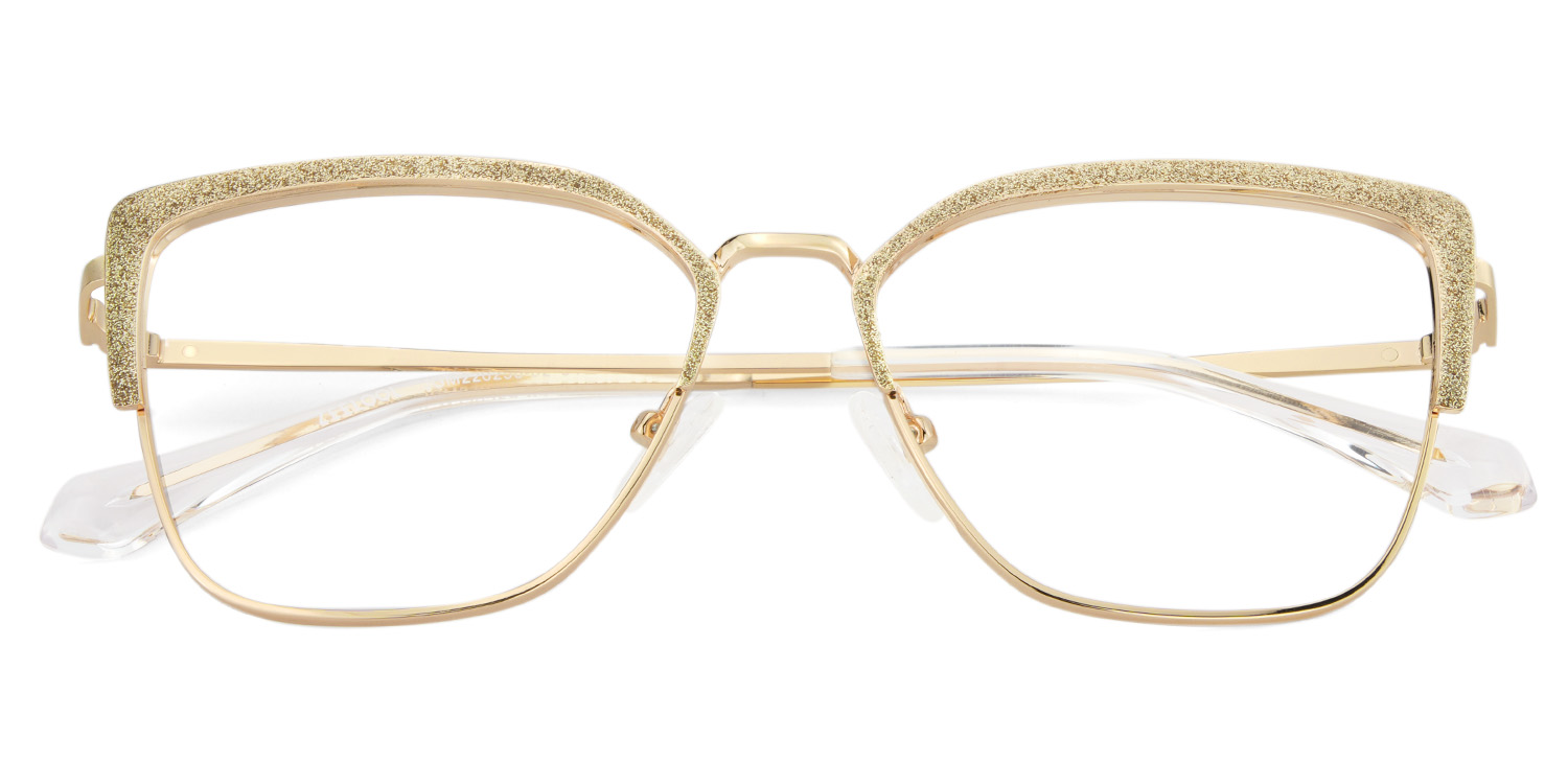 Javier Rectangle Gold Glasses2