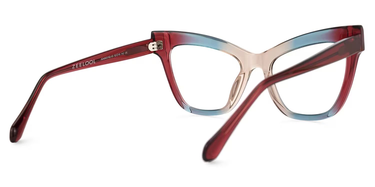 Saucie Multicolor Cat-Eye Frame Glasses | ZEELOOL UK3