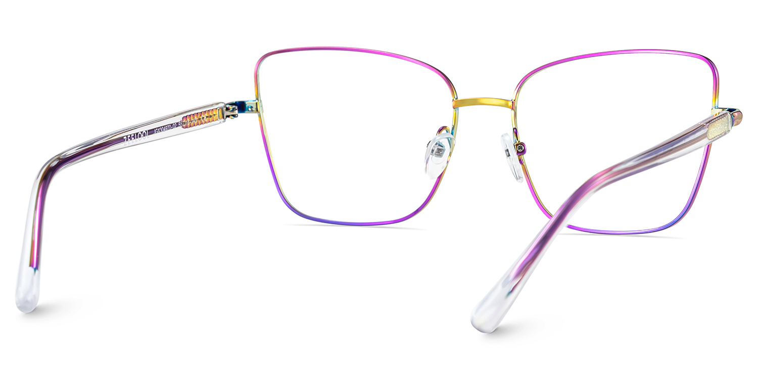 Jace Iridescent Square Prescription Glasses | ZEELOOL UK5