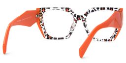 Sileidy Orange Tortoise Geometric Glasses4