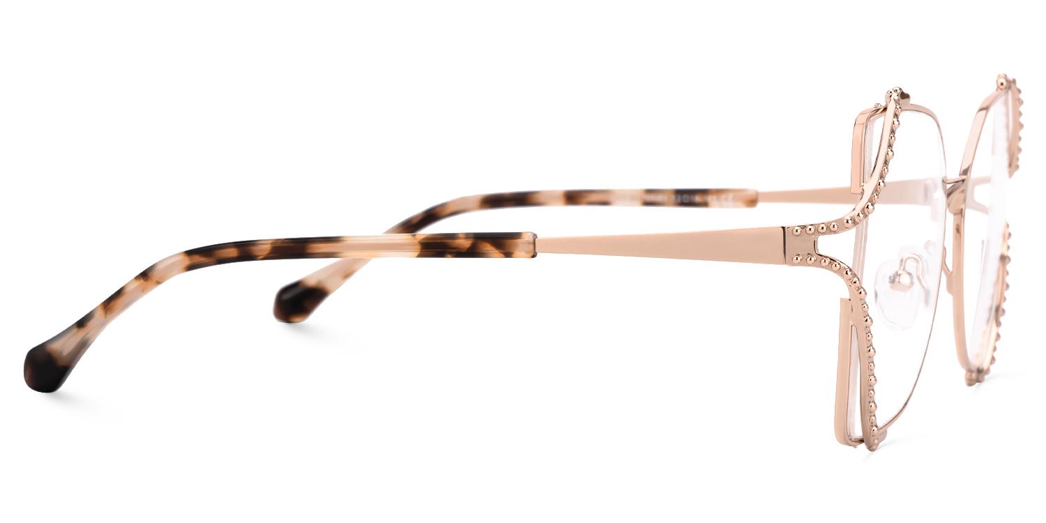 Mcconico Designer Eyeglasses in Butterfly Rose-Gold Frame2