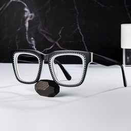 Moscicke Rectangle Black Glasses0