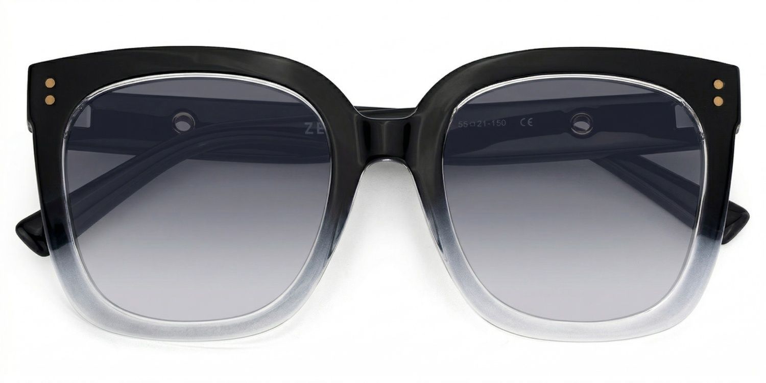 TR90 Ebony Eyeglasses, Ebony Square Glasses -Zeelool Glasses1