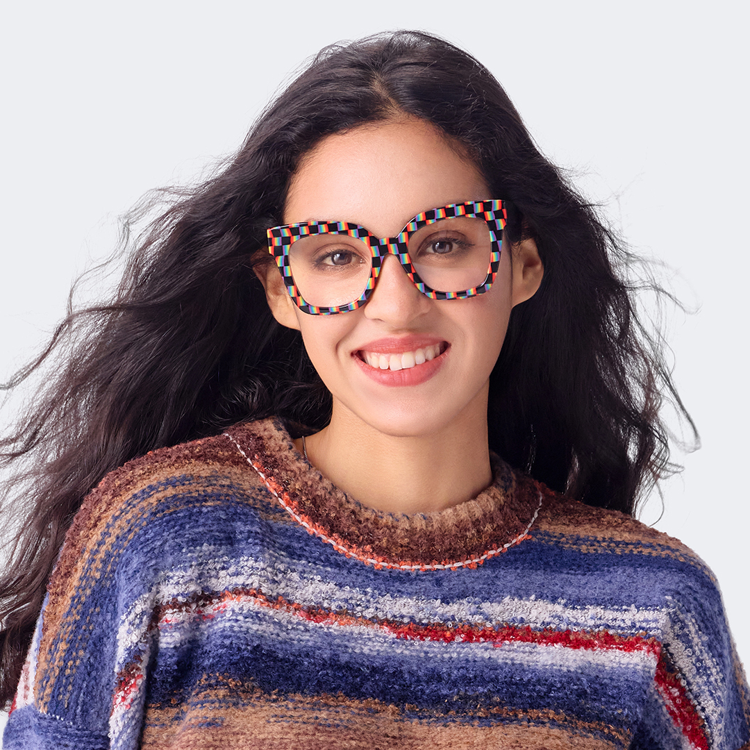 Malcolm Large Square Nerdy Glasses with Pure Black Arms8