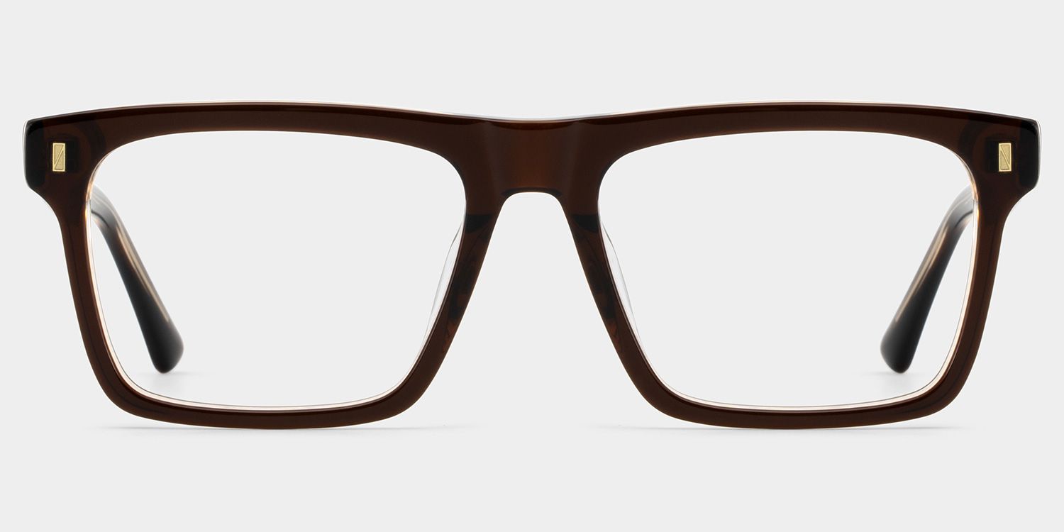 Rectangle Brown Eyeglasses- Henry Acetate Frame Glasses0