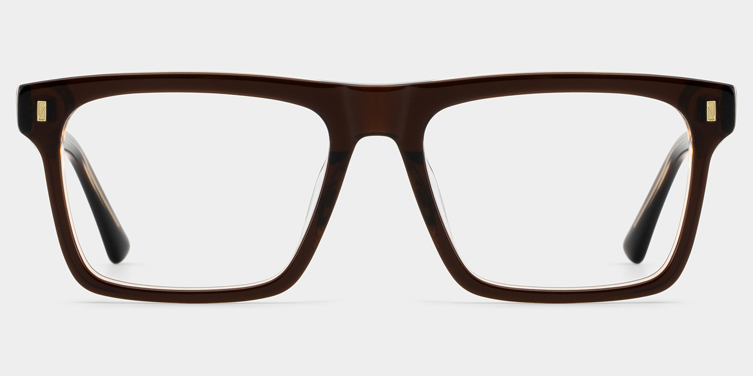 Henry Rectangle Brown Glasses