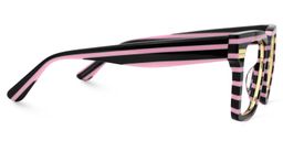 Taylor Square Black Pink Striped Glasses2