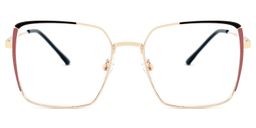 Baez Square Black-Red Glasses0