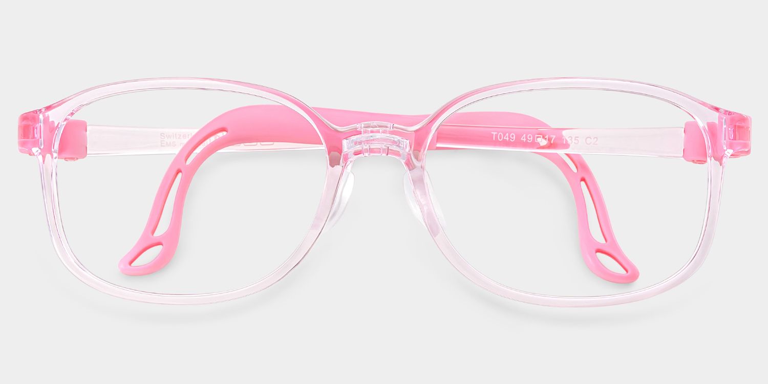 Casey Rectangle Clear Pink Frame Eyeglasses for Pre-tweens0