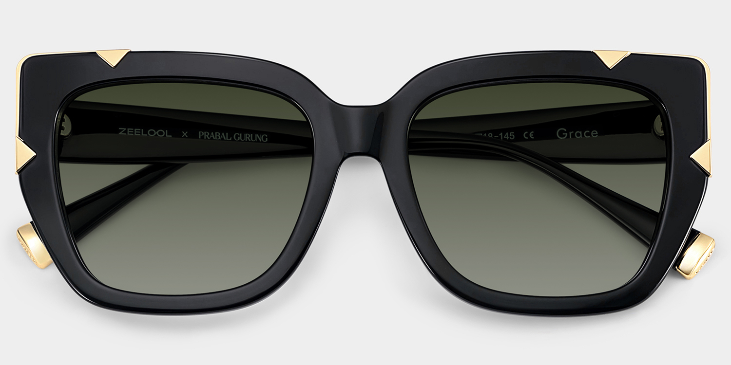 Refined black cat-eyes with a timeless elegance.2