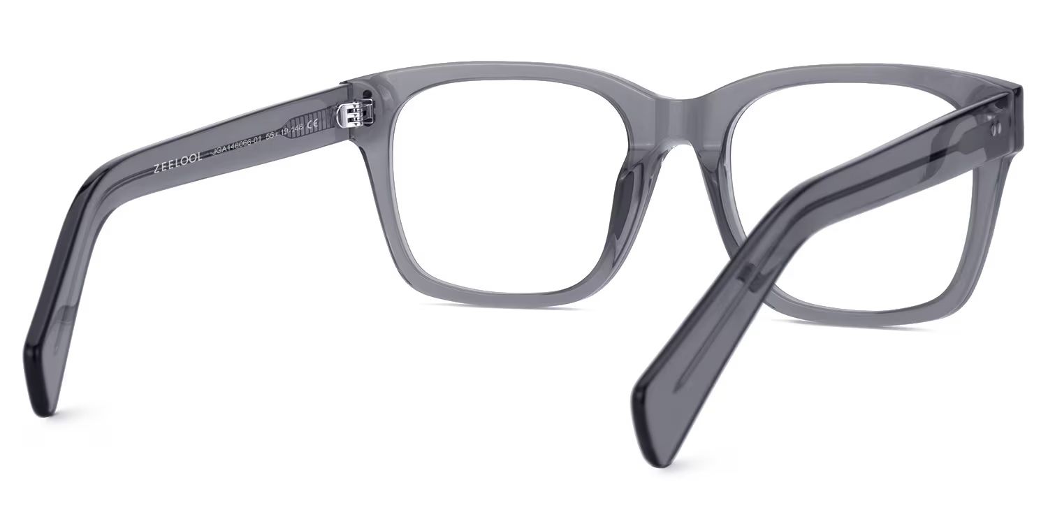 Fussell Square Gray Full-Frame Glasses | ZEELOOL UK3