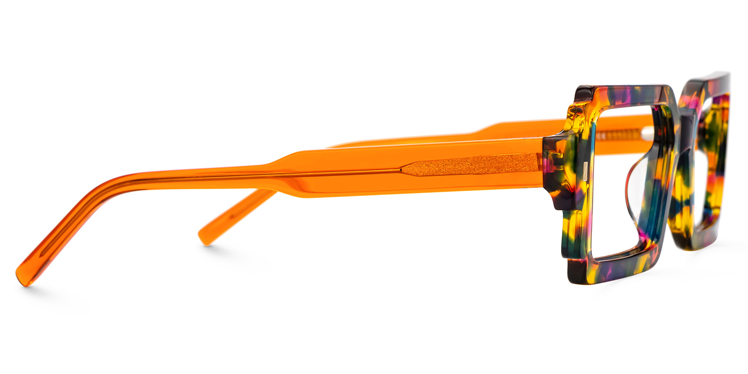 Frederick Rectangular Orange Tortoise Eyeglass Frames2