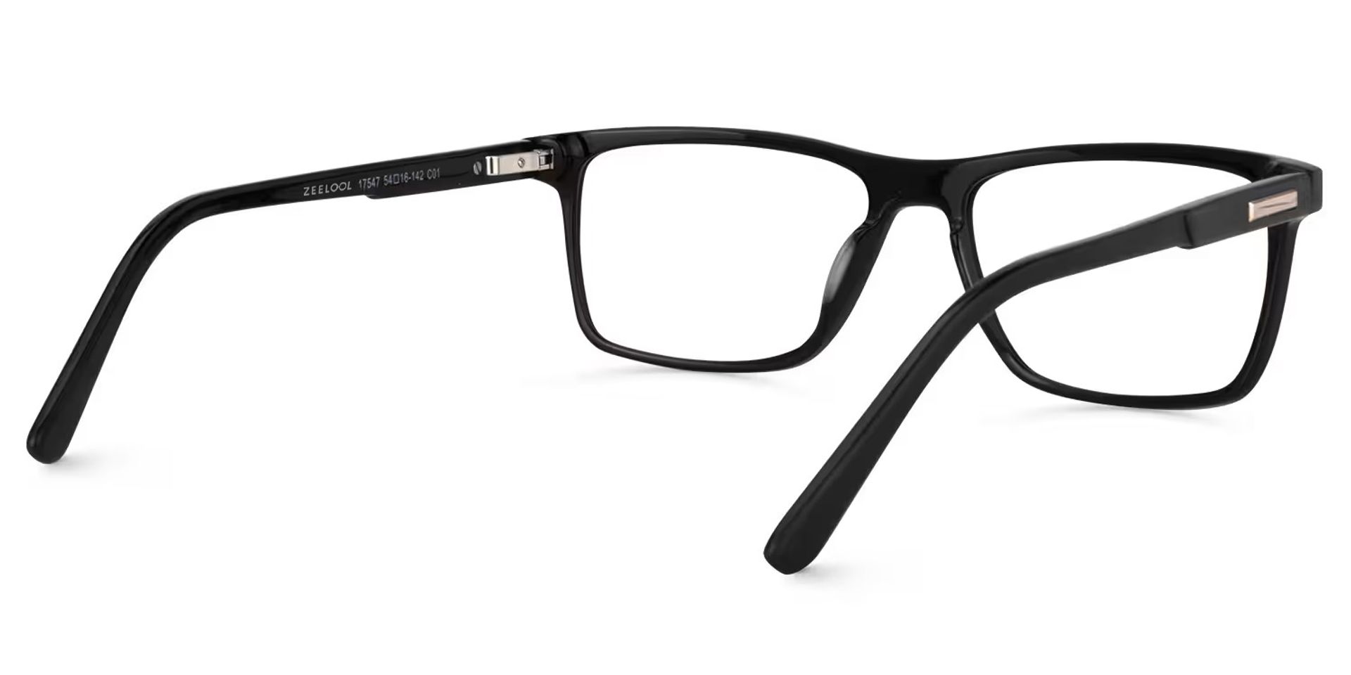 Daniel Rectangle Black Glasses | ZEELOOL UK4