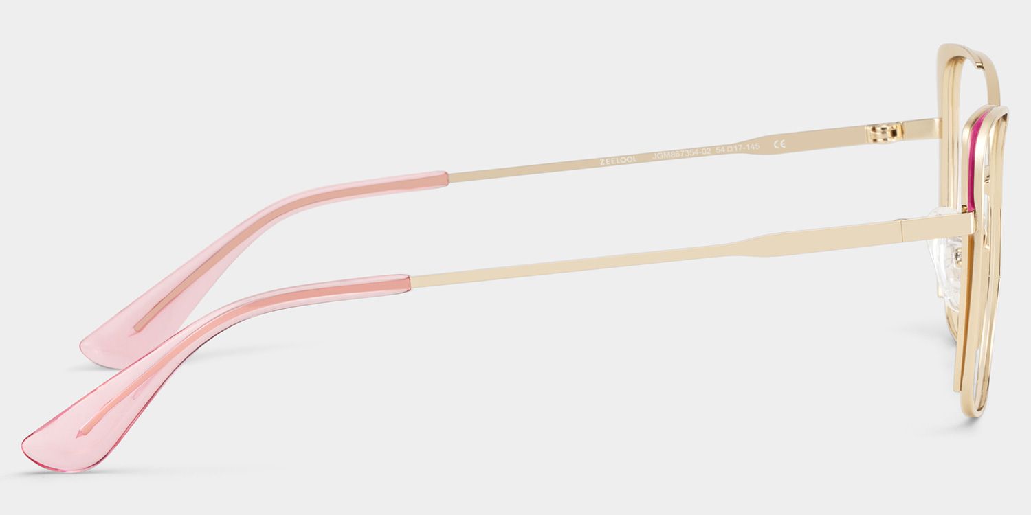 Tessa Pink Gold Frame Glasses with Cat eye Frame Online | ZEELOOL UK4