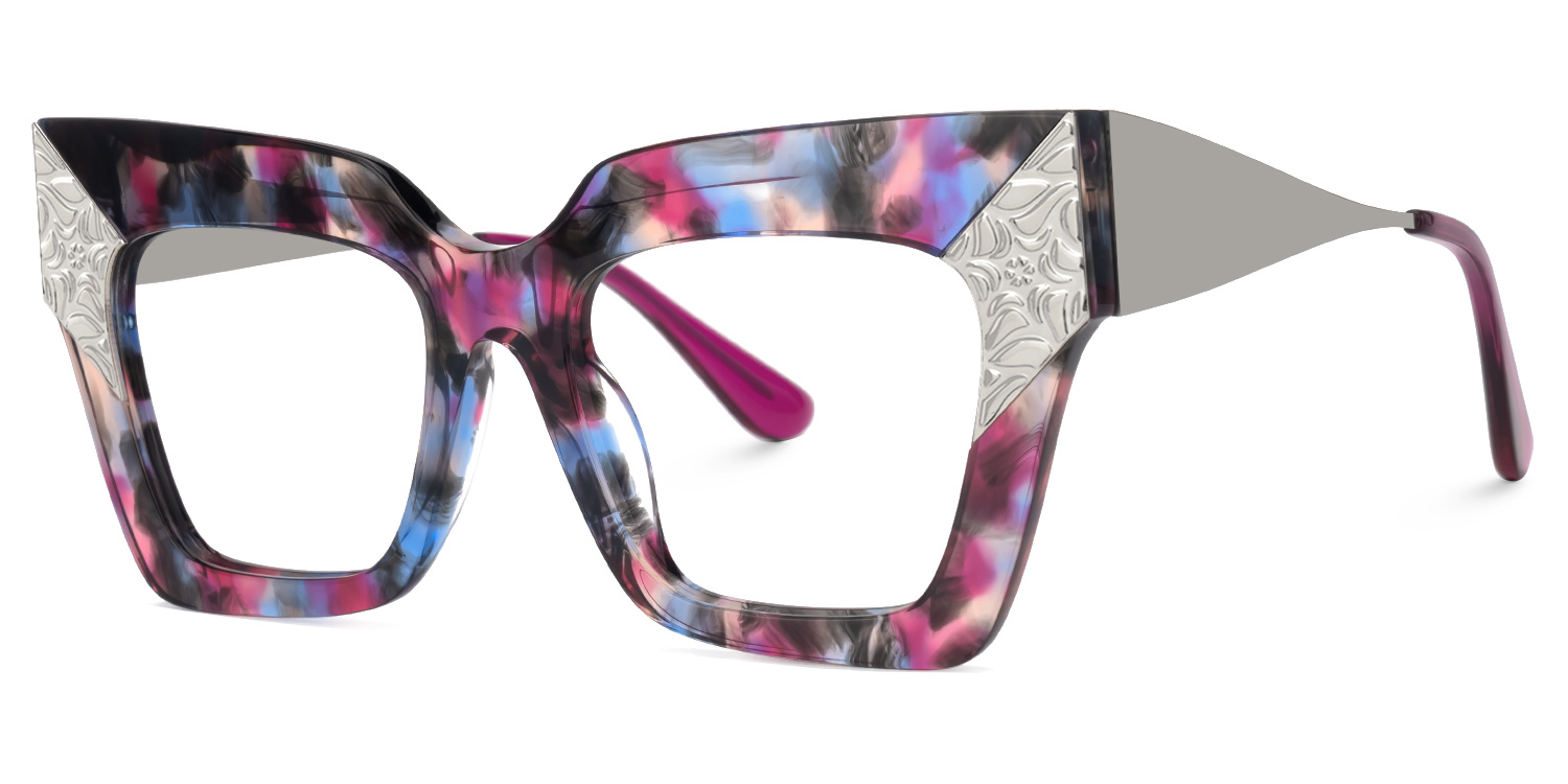 Kortney Square Purple-Floral Glasses1