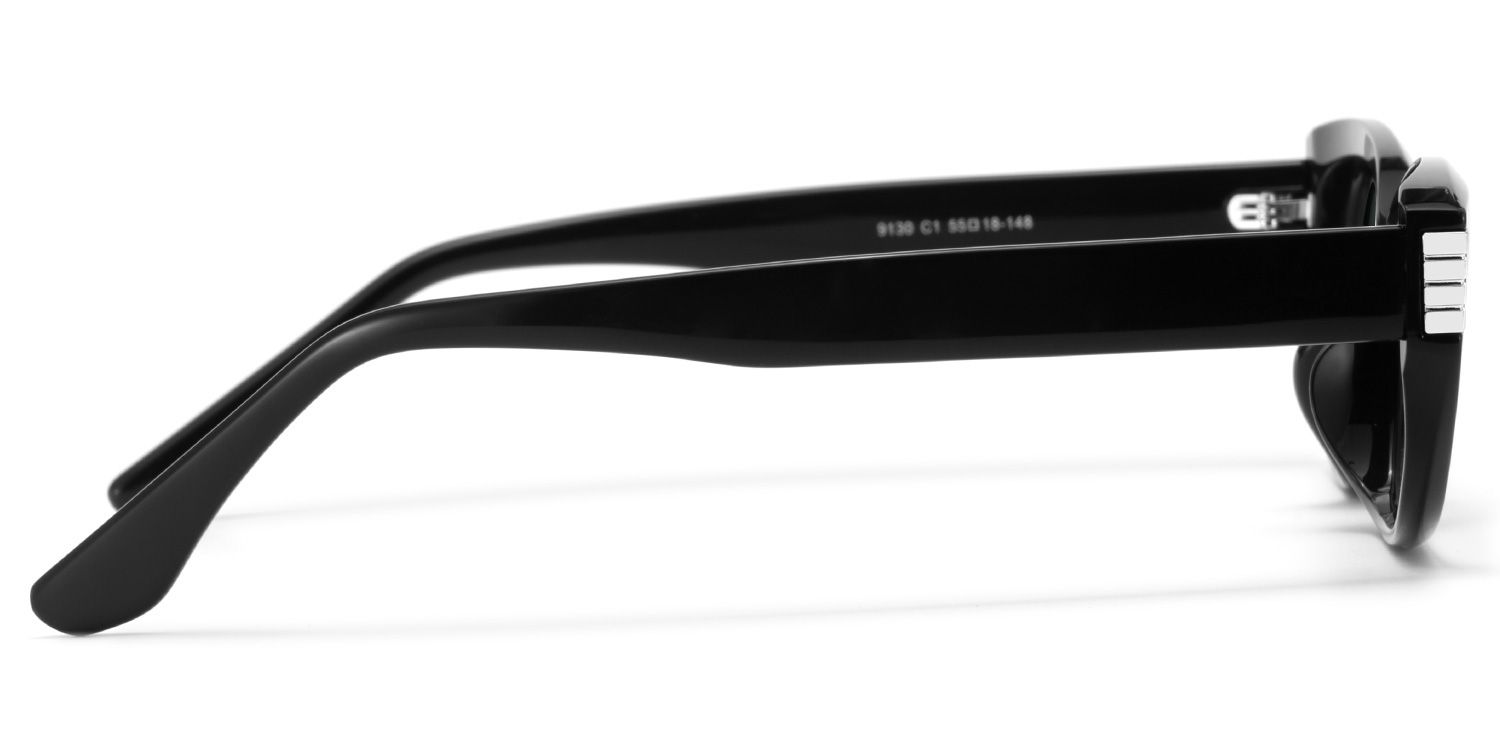 Riviera Black Geometric Sunglasses in TR90 Material3